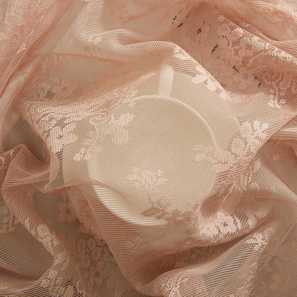HLC.ME Jolene Floral Rod Pocket Lace Semi Sheer Voile Short Valance for Small Windows & Bathroom - 54 x 18 Inch Length (Blush Pink Valance)