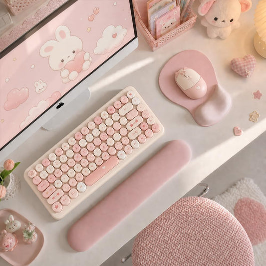 ErgoComfort Gel Wrist Rest Mouse Pad-Ergonomic Office Mousepad with Wrist Support-Non-Slip, Design Desk Accessories Mat for Home&Game Decor (02Pink Serenity)