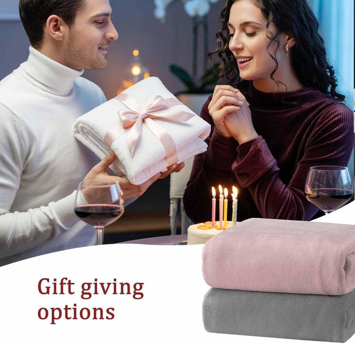 Throw Blanket for Couch Pink Gray Gradient Soft Cozy Fluffy Fleece Blankets and Throws for Bed,Sofa,Travel, 30x40 Inches, Abstract Watercolor