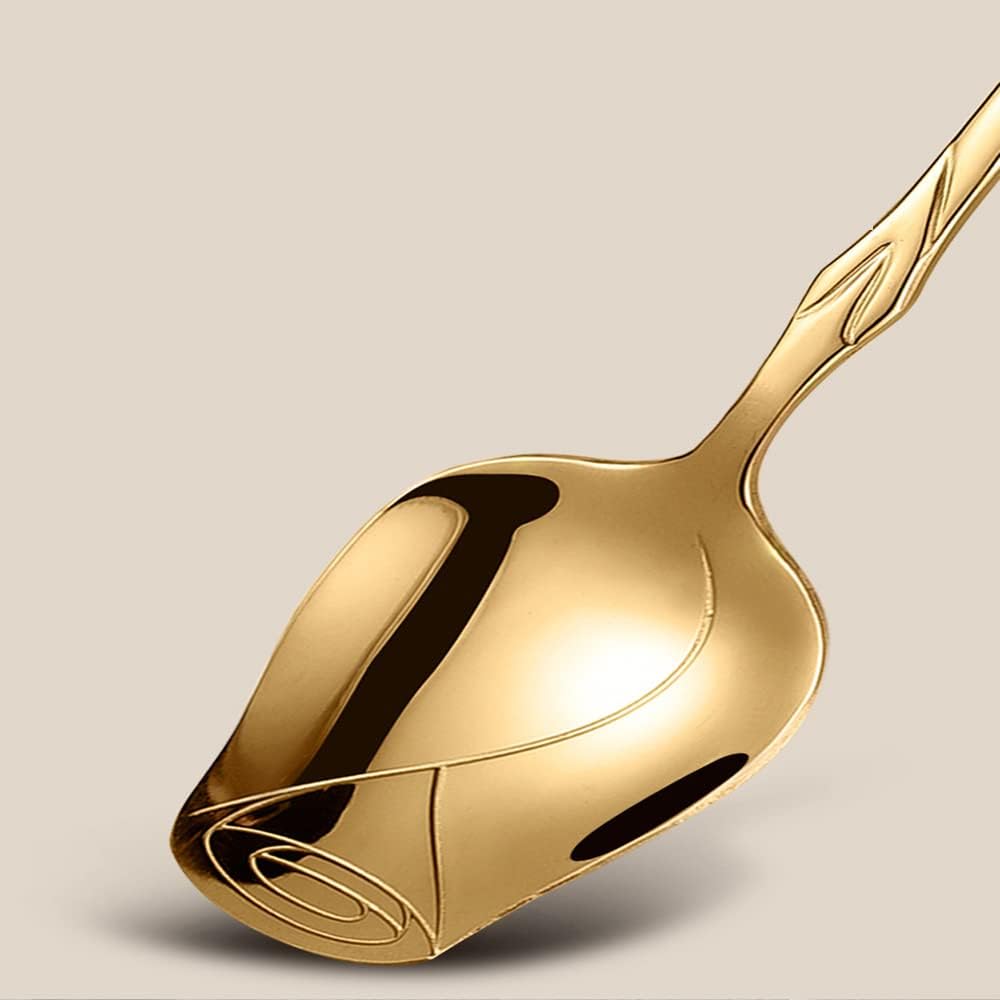 Rose Gold Stainless Steel 5-Piece Spoon Set - Rose Flower, Coffee, Dessert, Ice Cream, Tea & Love Spoons - Cute
