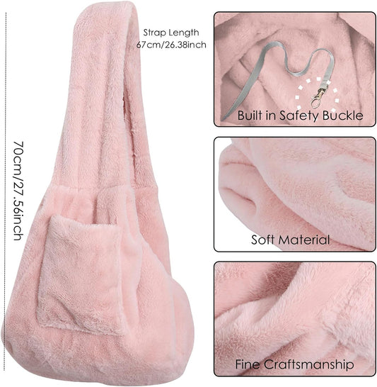 Cat Carrier Slings Soft Puppy Carrying Bag for Outdoor Travel Pet Boby Holder Hands Free for Small Dogs Kittens, Light Pink
