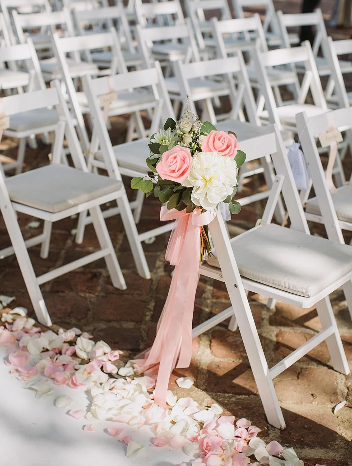 Artificial Rose Flowers,100 pcs Foam Rose Flowers Bulk Peach Fake Flower Heads for DIY Crafts Wedding Bouquets Rose Wall Kissing Balls Bridal Shower Party Decorations(Peach)