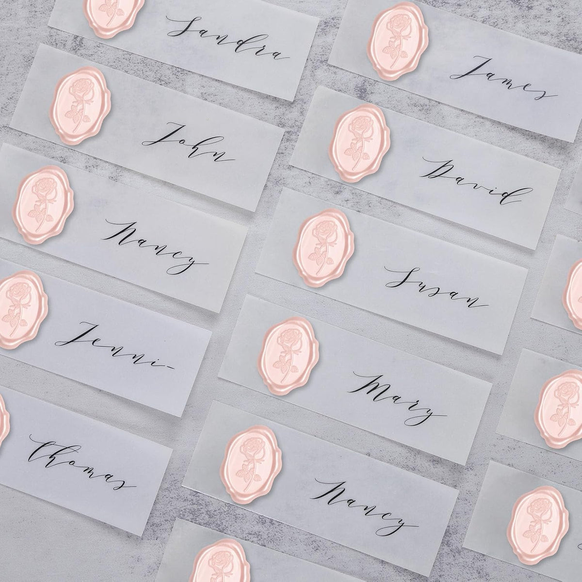 Wax Seal Stickers - Rose Oval Wedding Invitation Envelope Seal Sticker, 50 Pcs Floral Self- Adhesive Pearl Pink Stickers, Perfect for Invitation, Christmas, Gift Wrapping, Party