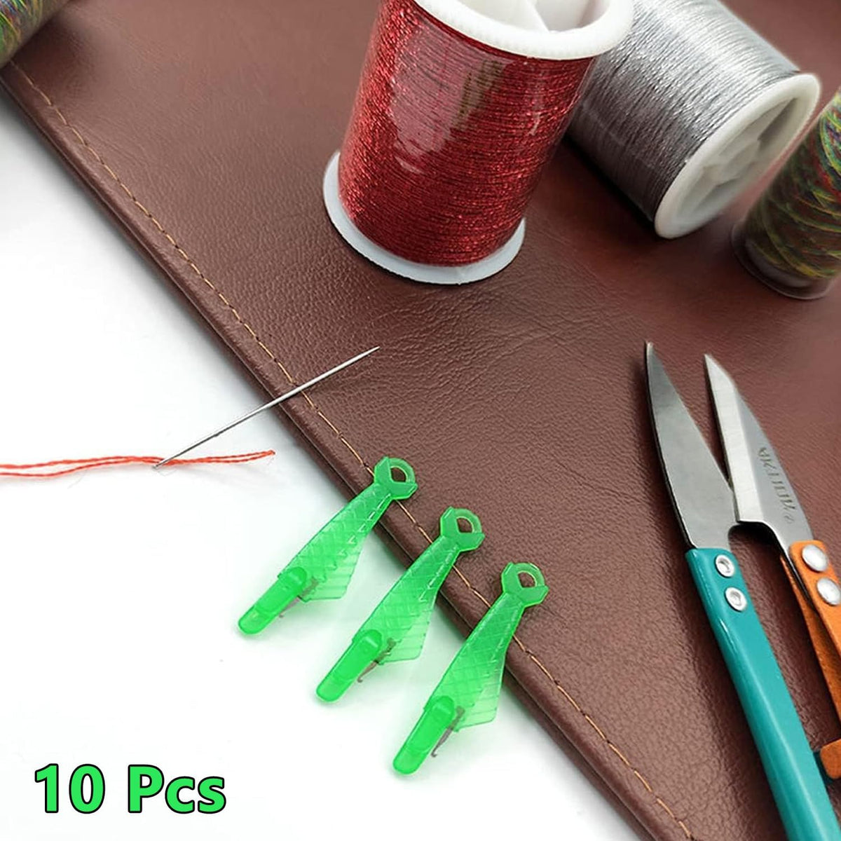 10 Pcs Fish Mouth Sewing Machine Needle Threader,2024 New Upgraded Automatic Sewing Needle Threader,Simple Needle Threader Tool,Quick Sewing Machine Cycle Simple Needle Threader Tool (Pink)