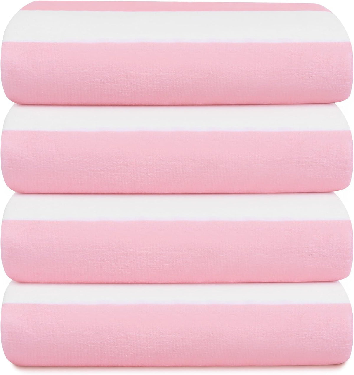 4 Pack Beach Towels Oversized 30'' x 60'' Microfiber Pool Swim Bath Camping Travel Cabana Stripe Quick-Dry Super Absorbent Lightweight Sand Free Towel for Adults, Multi-Functional,Pink