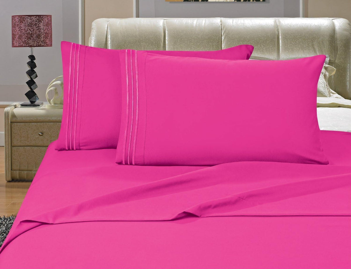 Luxury Pillowcases on Amazon 1500 Premier Hotel Quality Wrinkle, Fade, Stain Resistant - - 2-Piece Pillowcases, Standard Size, Pink