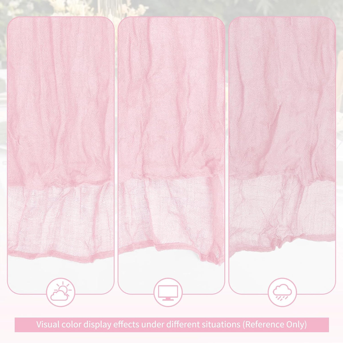 12 Pack Light Pink Cheesecloth Table Runner 17x108in Gauze Runners
