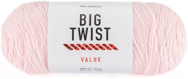 Value Yarn, 100% Acrylic, 380 Yards, Baby Pink