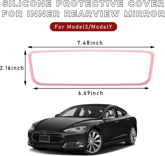 Car Rear View Mirror Protector Frame, Edge Cover Trim, Pink