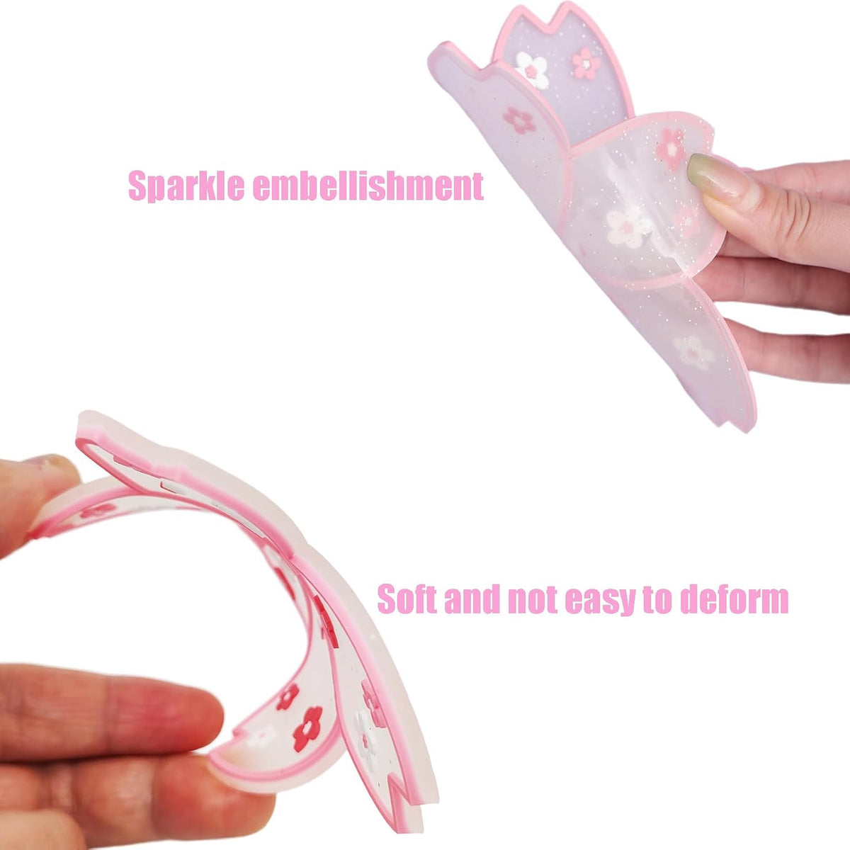 2 PCS Drink Coasters, Cute Coaster for Desk, Heat Resistant Anti-Slip PVC Cup Mat Sakura Cherry Blossom Decor (1 Pink + 1 White)