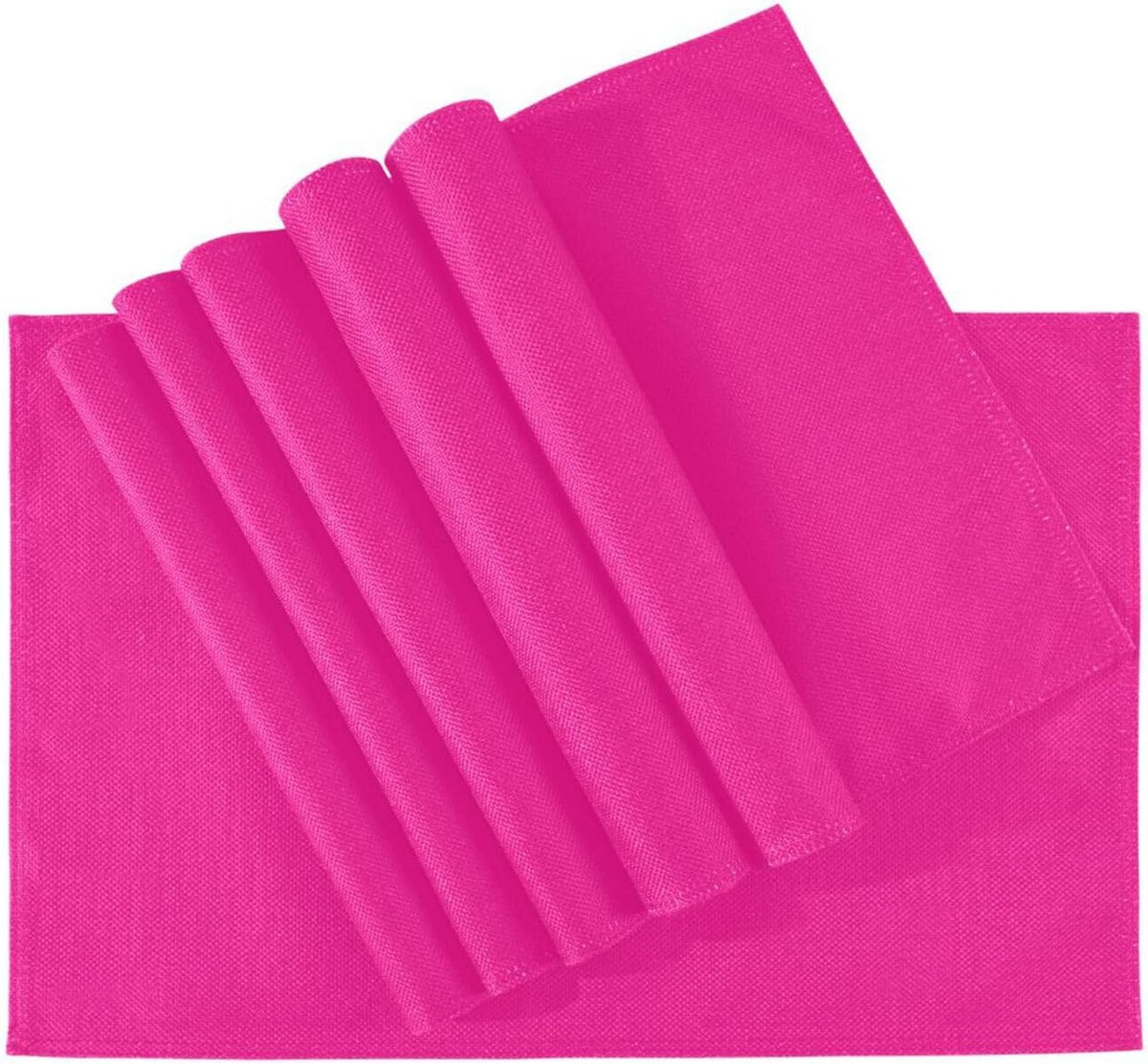 Plain Deep Pink Solid Color Placemats Set of 4, Non-Slip Washable Table Mats, Heat Resistant Placemats for Kitchen Dining Table Indoor Outdoor