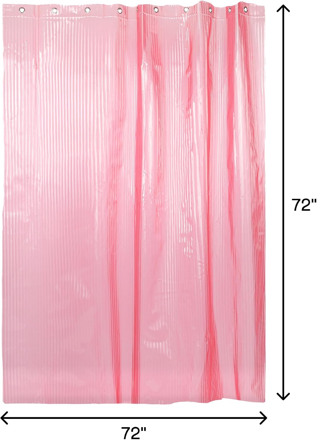 ! - Fluted Shower Curtain, Pink, 72 x 72 in