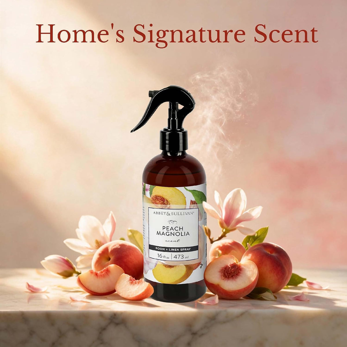 Linen Spray, Peach Magnolia, Fabric Freshener and Fragrance Room Spray, Pack of 2, 16 oz