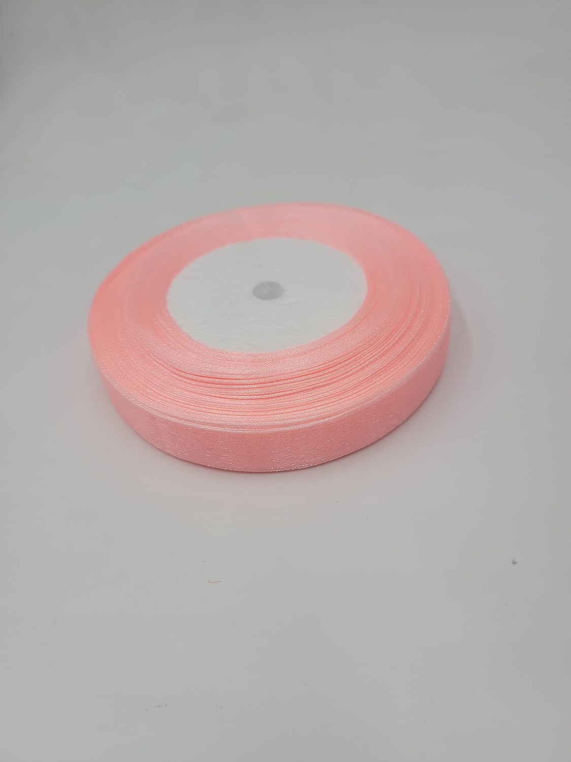 Peach Sheer Organza Ribbon 5/8" Silky Soft Shimmer Fabric Packing Ribbon for Gift Wrapping Decorating Valentine's Day Wedding Birthday Bouquet Garland