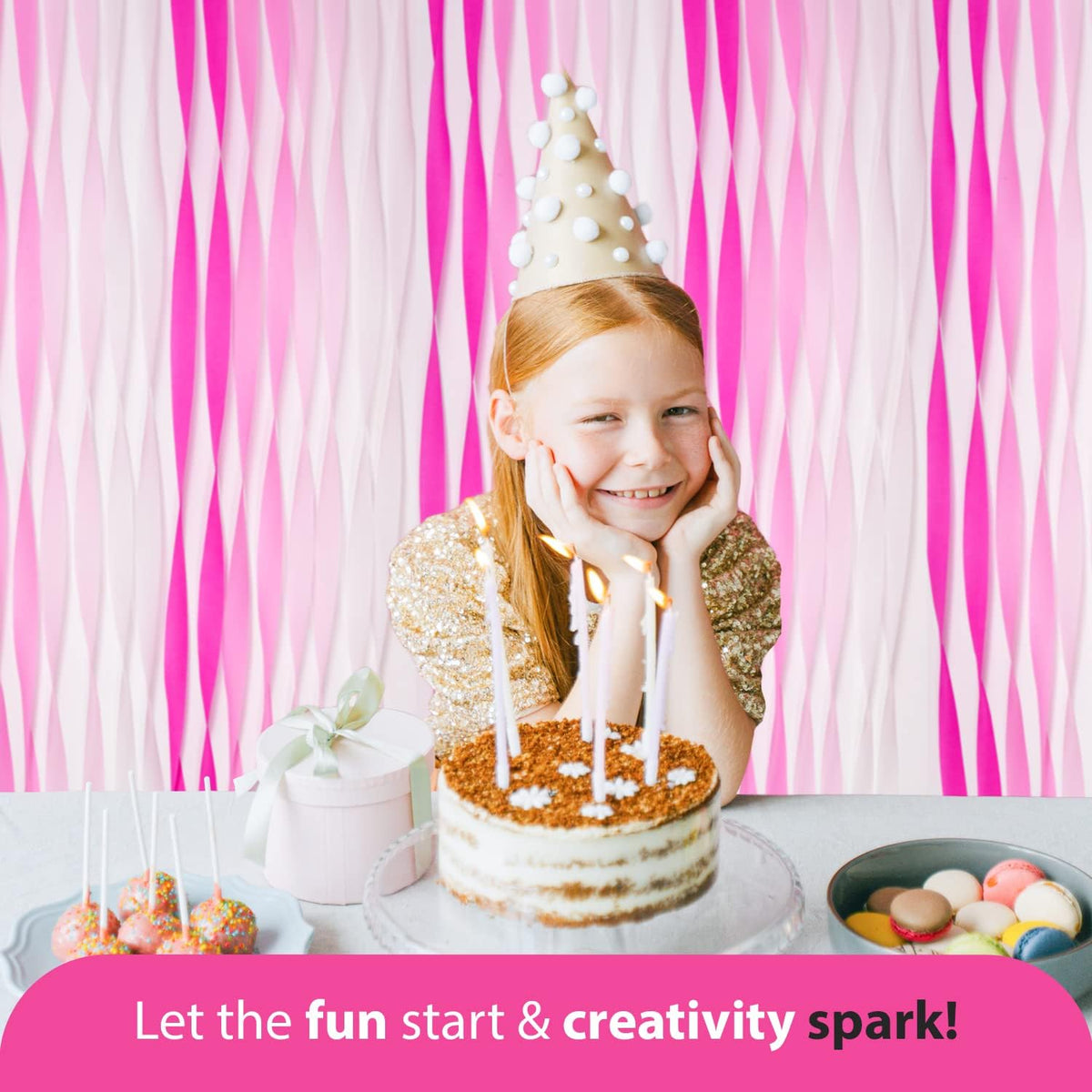 8 Pink Streamers, 656ft Pack of Crepe Paper Bachelorette Party Decorations
