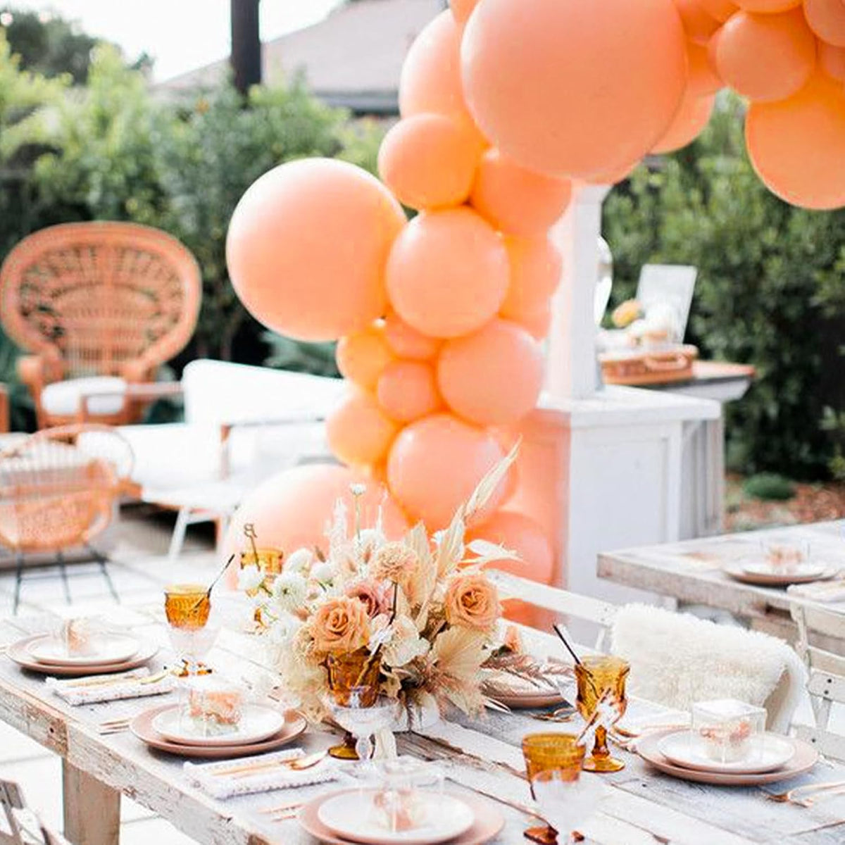 Peach Balloons 50pcs Light Orange Latex Helium Balloons 12 Inch