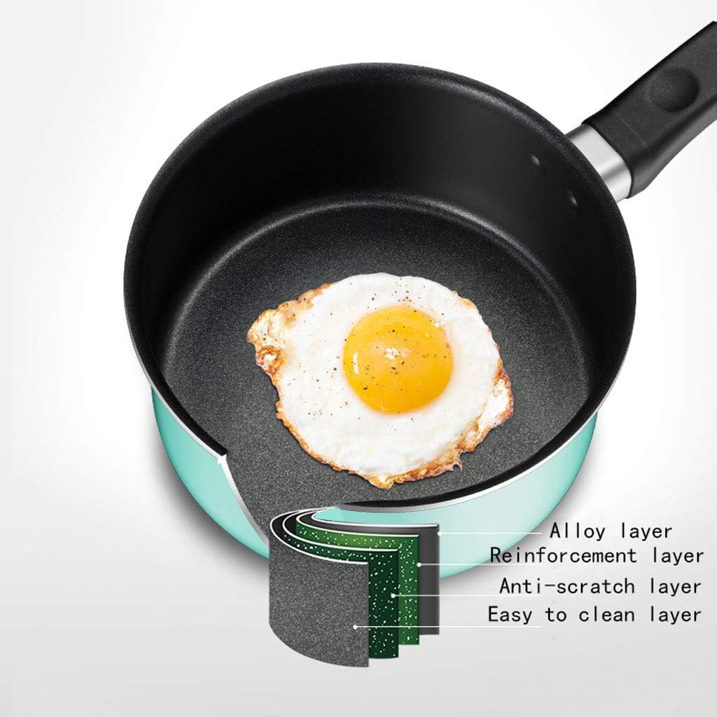 Soup Pot Milk Pan Aluminum Alloy Nonstick Saucepan Glass Lid Soup Pot Nonstick Saucepan Milk Pan (Color : Pink)