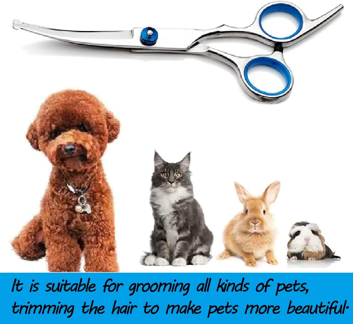 Curved Dog Grooming Scissors,Stainless Steel Pets Grooming Shears
