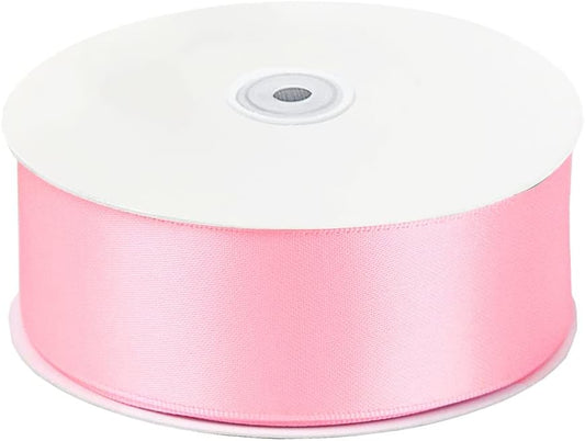 Solid Color Double Faced Pink Satin Ribbon 2" X 50 Yards, Ribbons Perfect for Crafts, Wedding Decor, Bow Making, Sewing, Gift Package Wrapping and More