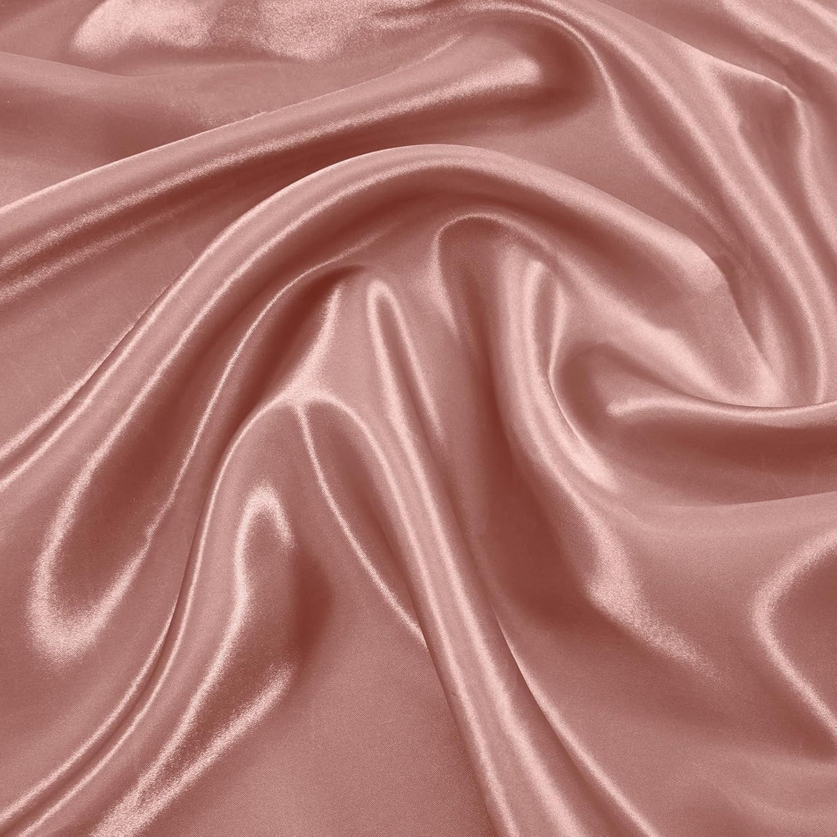 100 Pack Rose Gold Scalloped Satin Napkins 17x17 Inch Wedding