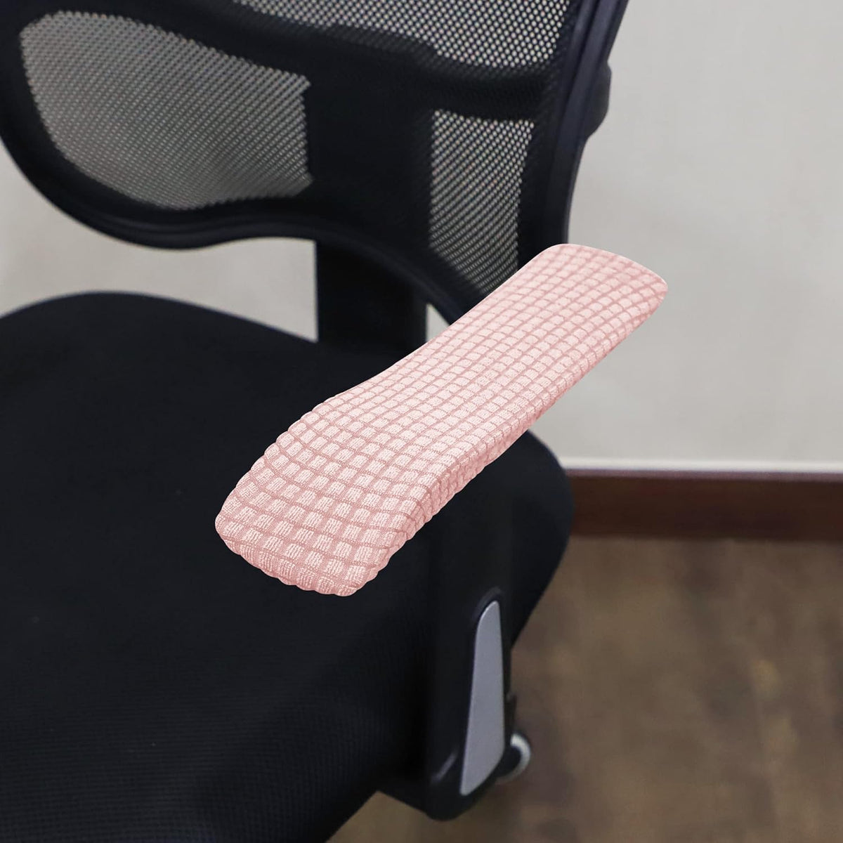 Office Chair Armrest Covers Pink 8-13 inch Long Stretchable Water Resistant Jacquard Desk Chair Arm Rest Covers for Computer Chair Arm Removable Washable 2 Pieces