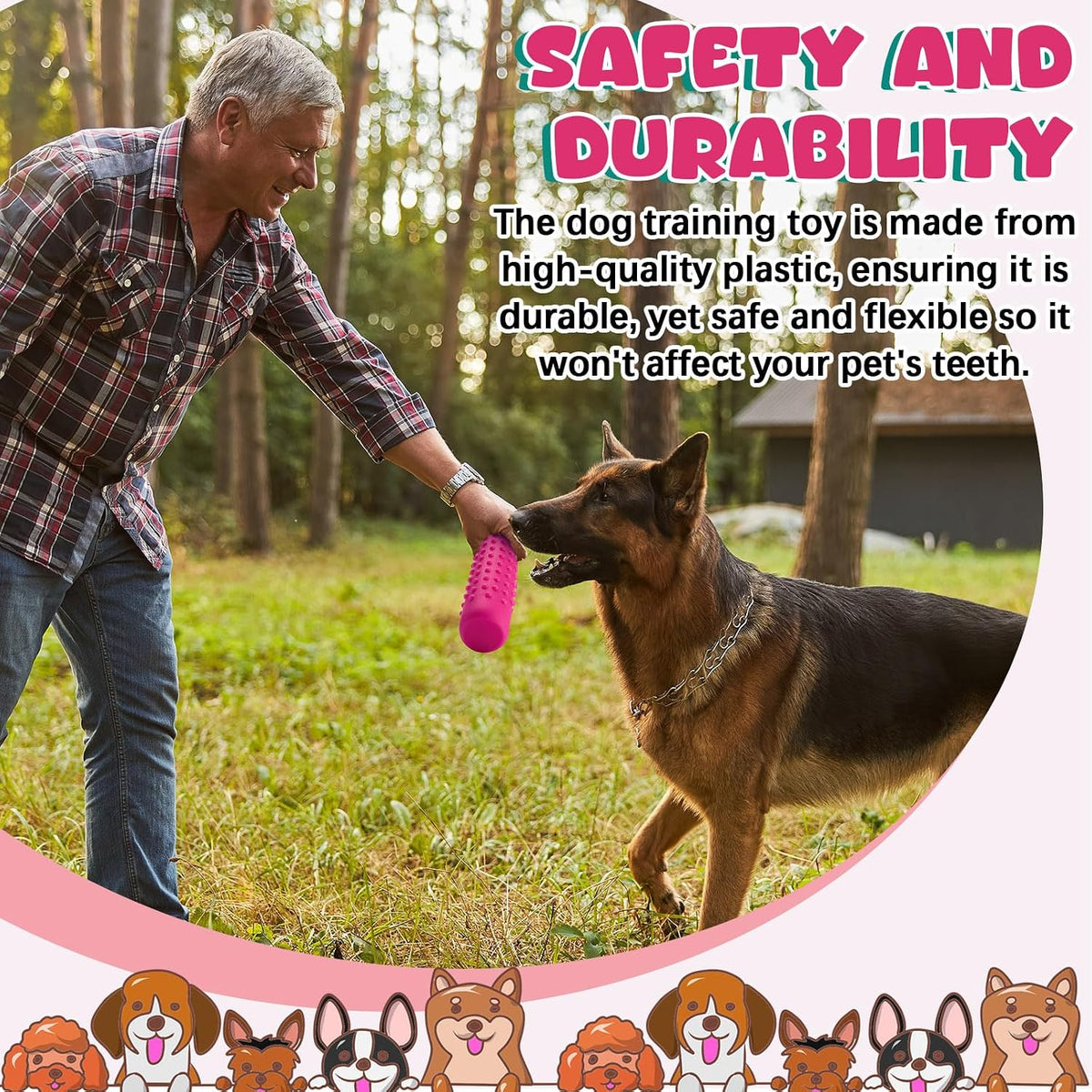Pink Dog Bumper Toy Training Dummy, 4 Pcs
