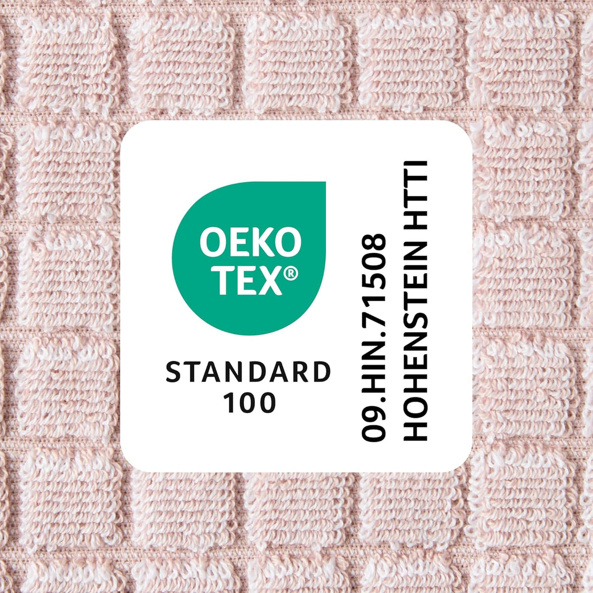 6-Piece Textured Windowpane Set, 2-Bath Towels, 2-Hand Towels, 2-Washcloths, 100% Cotton, Plush & Absorbent 550GSM, Blush