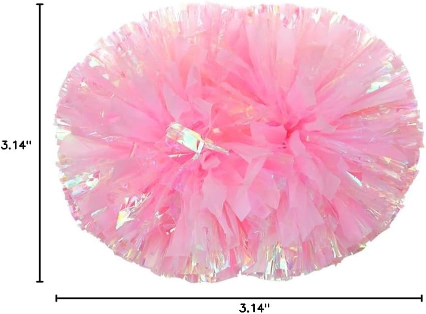 Cheerleading Pom Poms for Girls with Baton Handle, Upgrade Fluffy Cheerleader Pom Poms for Kids Adults Sport Dance Cheer Pompoms for School Game Team Spirit Cheering - 2 Pack