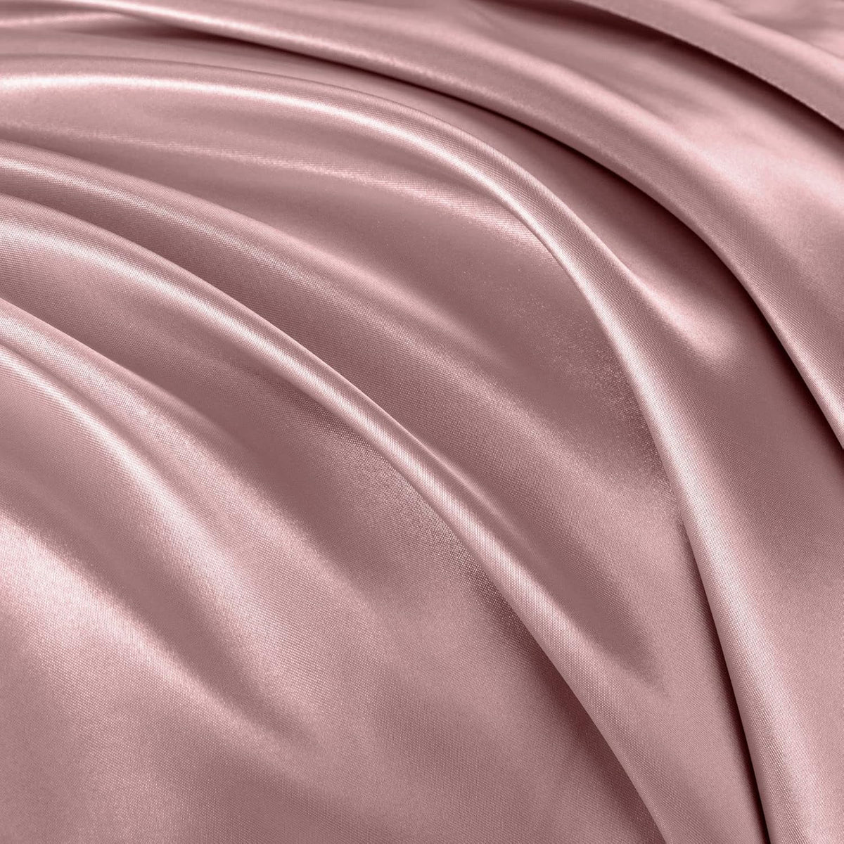Vonty Pink Champagne Satin Pillowcases Standard 20x26, Envelope Closure