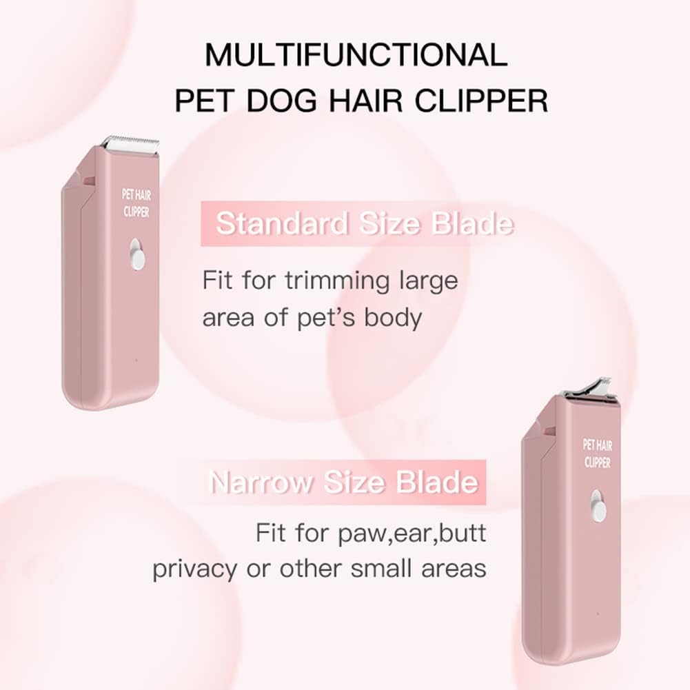 Feet Hair Trimmer, Dog Clippers,Quiet Washable USB Rechargeable Cordless Dog Grooming Kit,Electric Pets Hair Trimmers Shaver Shears for Dogs and Cats Pink