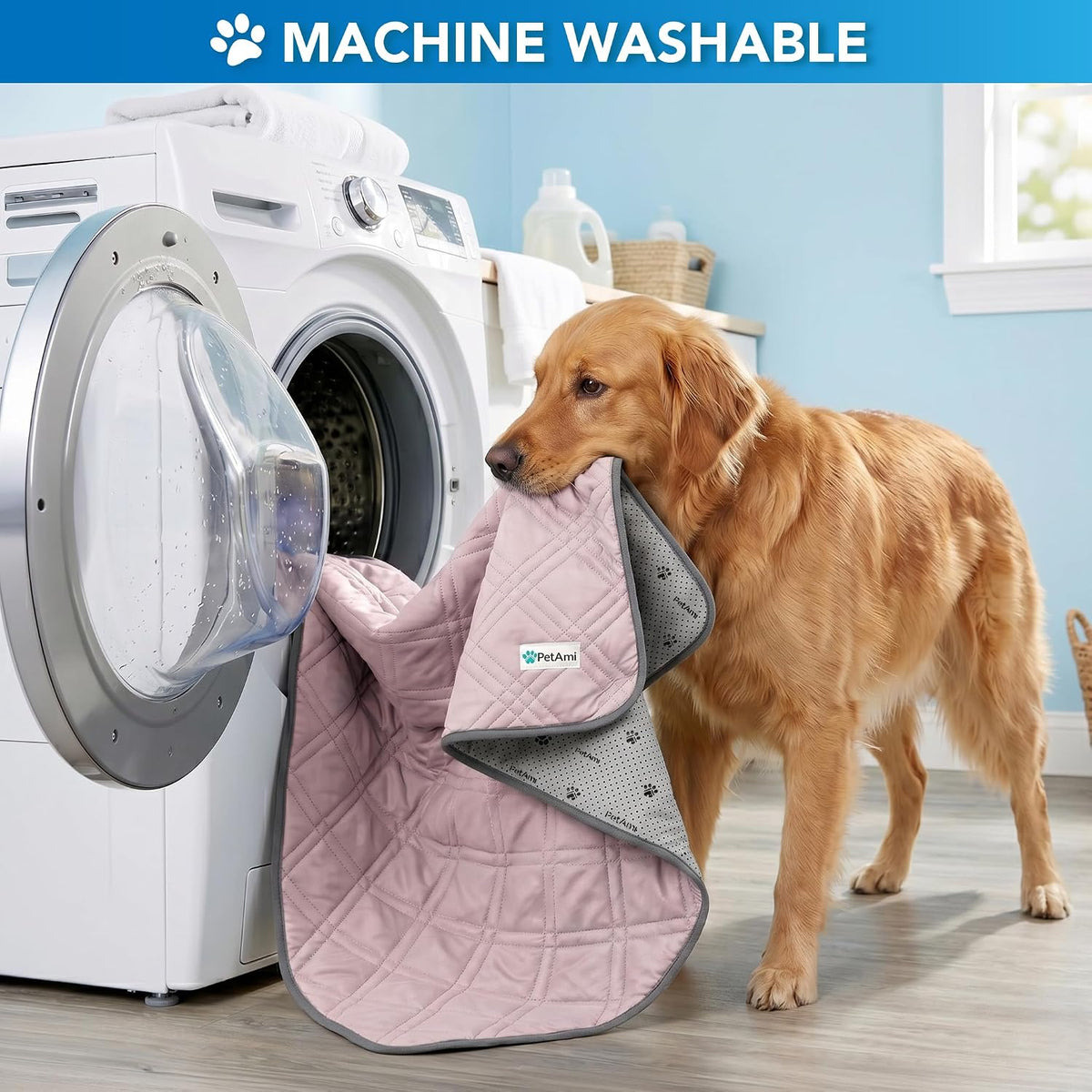 Waterproof Dog Cooling Mat Pet Pad for Crate Couch Bed, Pink, 29x40