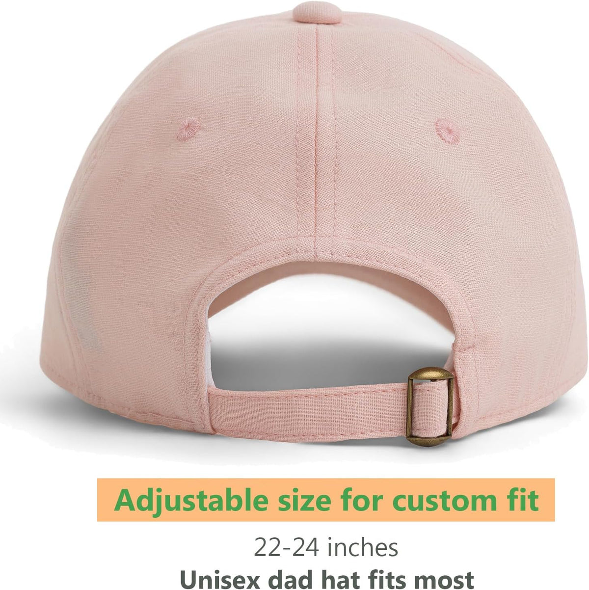 Linen Cotton Baseball Cap, Summer Breathable Dad Hat Men Women