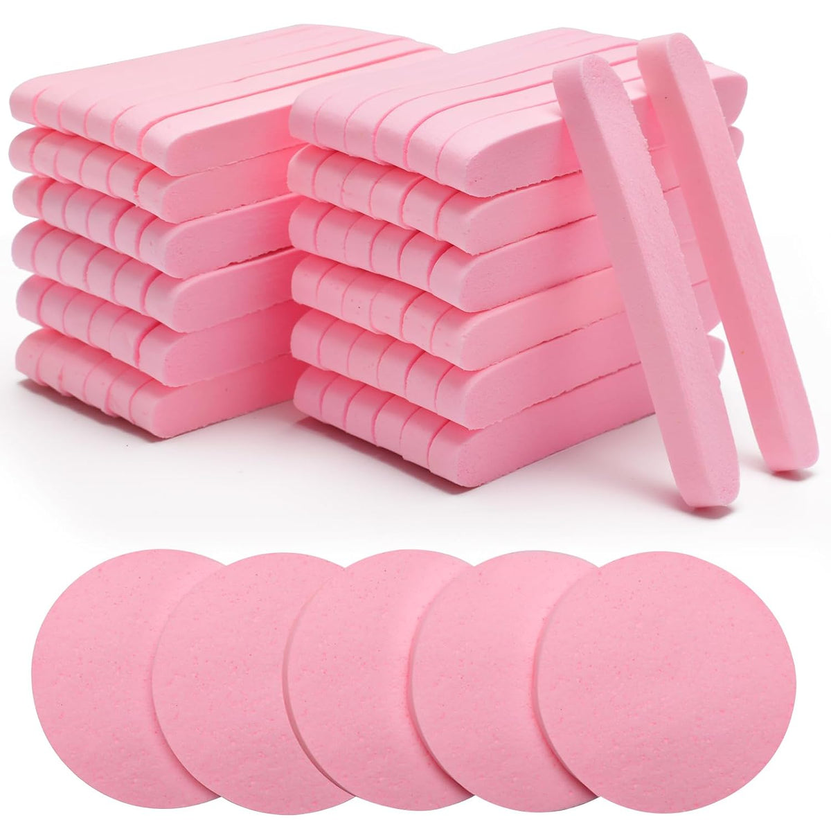 Luxiv 120 Pcs Pink Compressed Facial Sponges, Cleansing Estheticians Sponge
