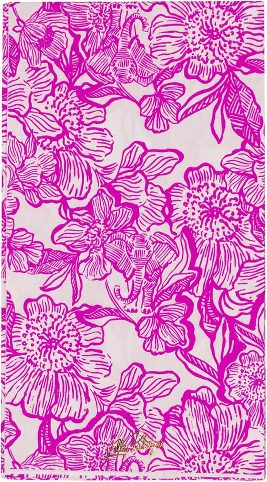 Lilly Pulitzer Disposable Decorative Paper Dinner Napkins, Napkin Holder Refill with 40 Napkins for Party (Unforgettable Pink)