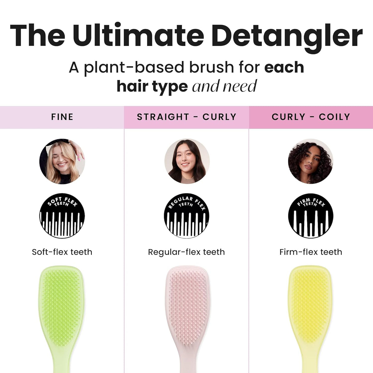 Plant-Based Ultimate Detangler Brush, All Hair Types, Pink