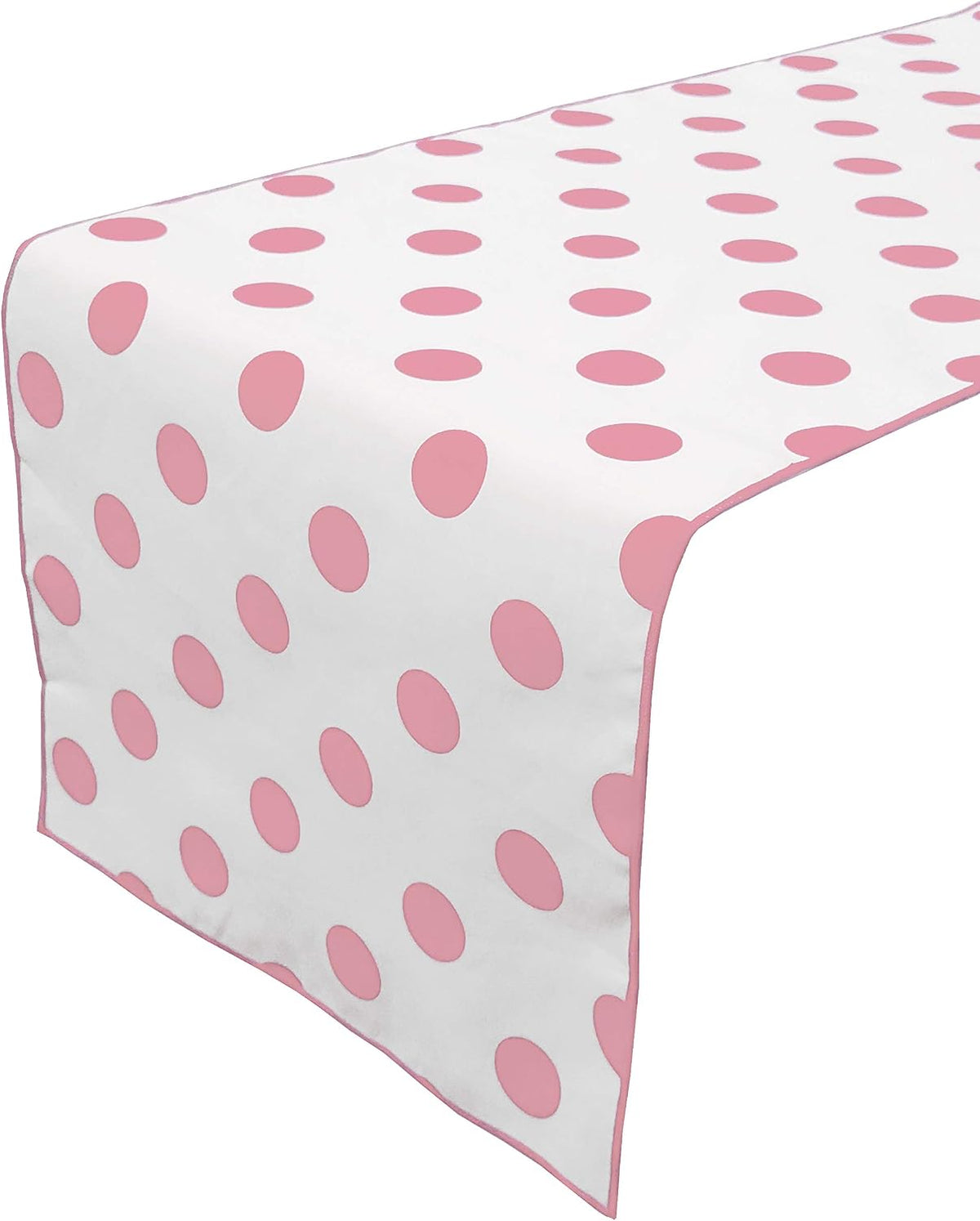 Classic Modern Simple Polka Dots Cotton Table Runner Home Table Decoration Wedding Parties Showers Events Holiday Décor (12" by 72", Pink/White)