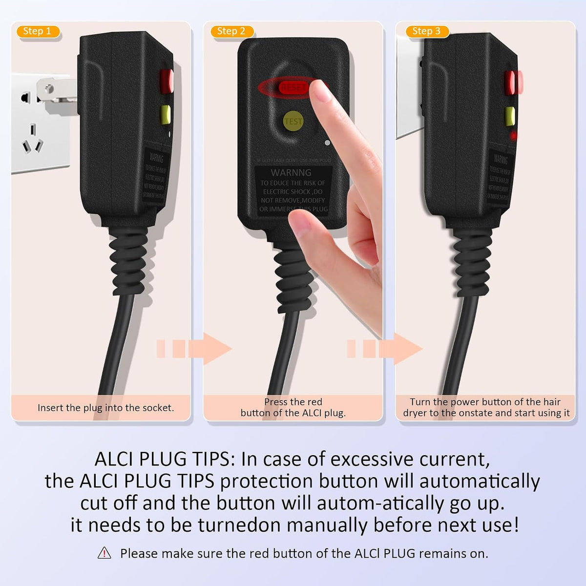High-Speed Plasma Ion Hair Dryer, Foldable 1500W Professional Blow Dryer