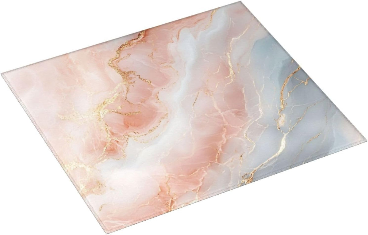 Dish Drying Mat for Kitchen Marble Light Pink Abstract Counter Absorbent Dishes Drainer Microfiber Small 16x18 Inch