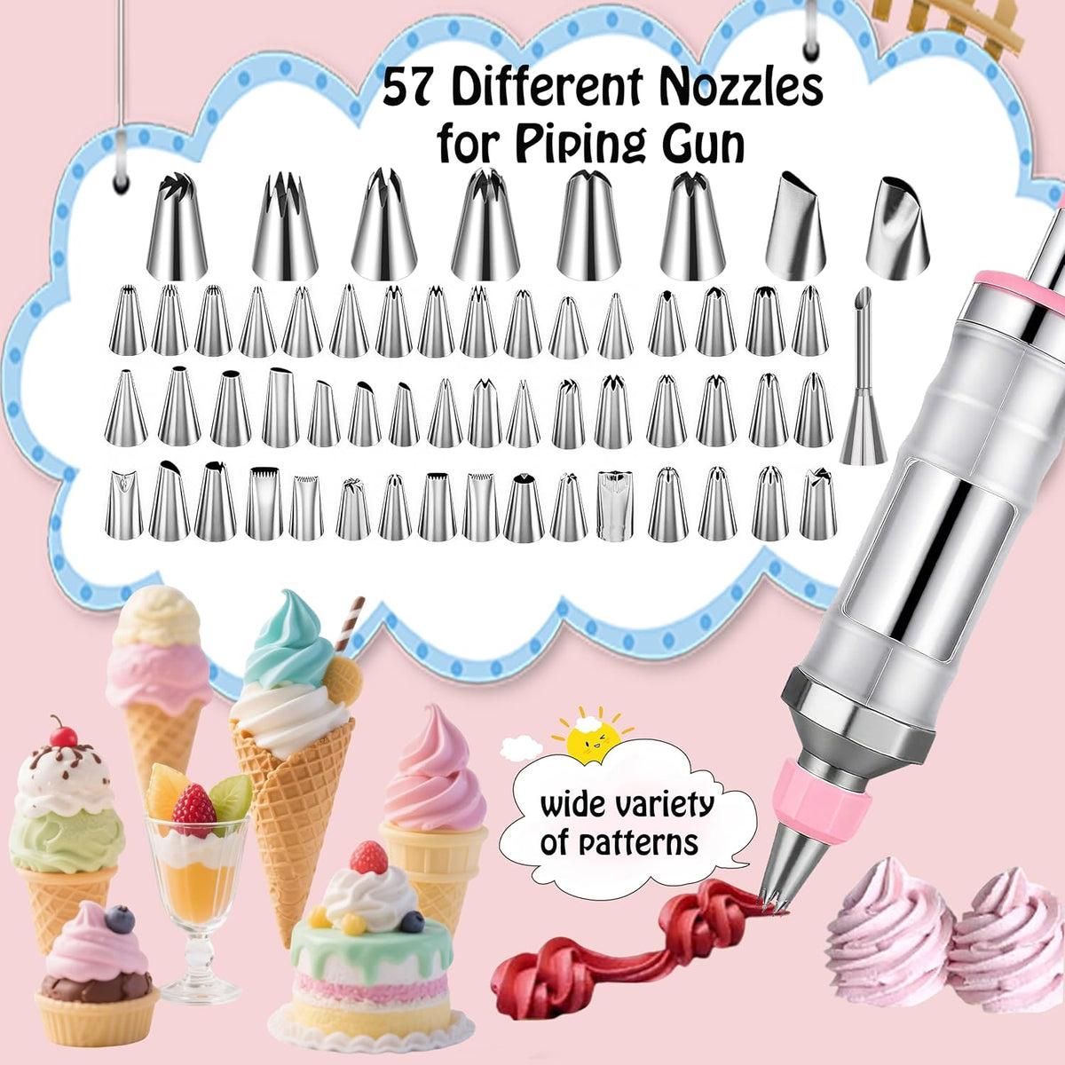 208 PCS Cake Decorating Kit,Baking supplies-Frosting Piping Kit