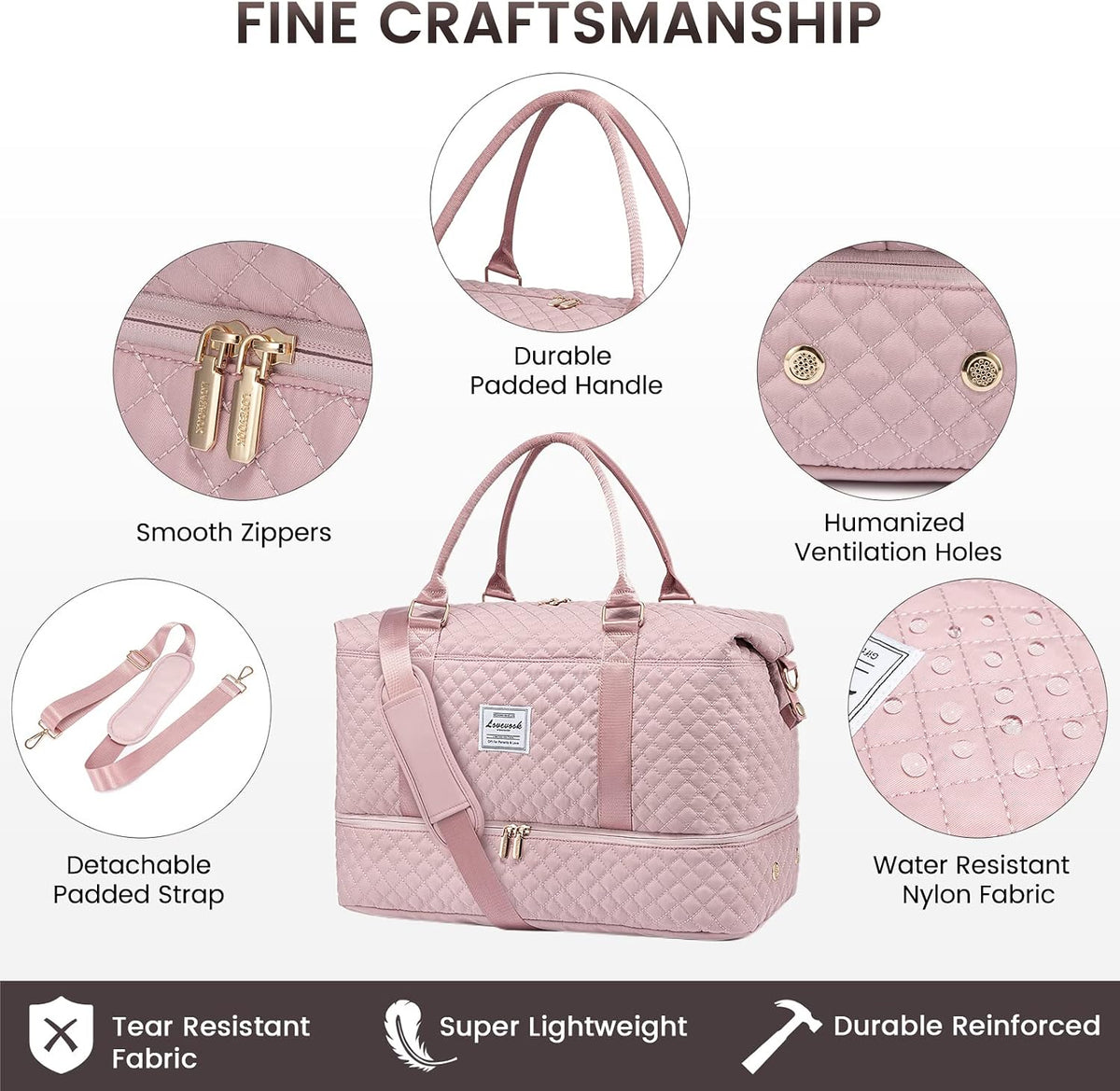 Travel Duffle Bag,Weekender Bags for Women with Shoe Compartment