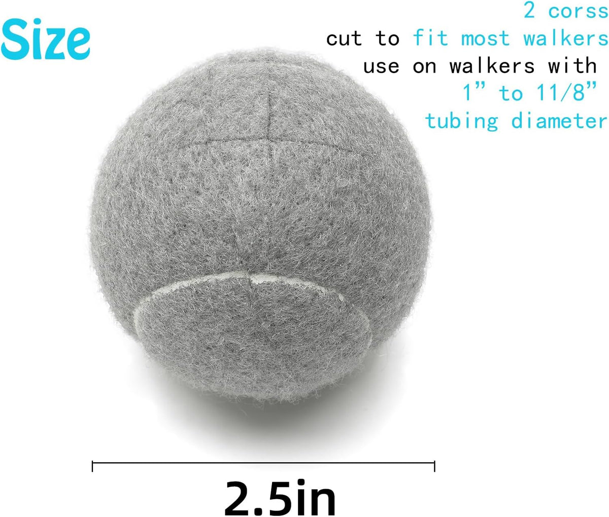 Precut Tennis Balls for Walkers 4 PCS Walker Tennis Ball for Furniture Legs and Floor Protection Heavy Duty Long Lasting Felt Pad Glide,Fit Most Walkers
