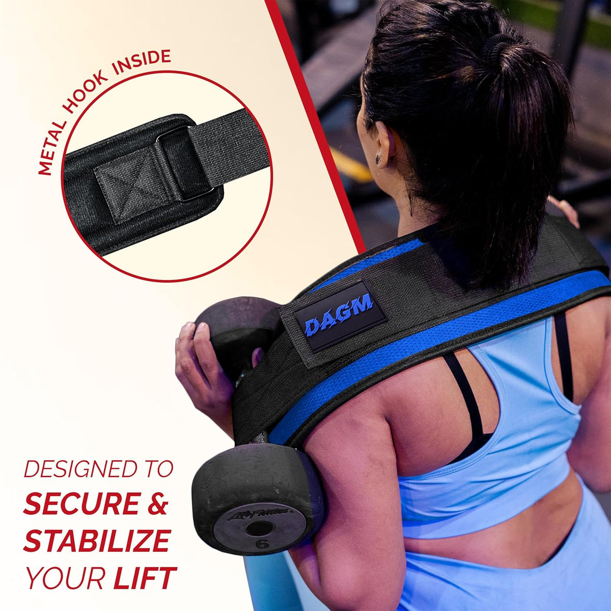 DAGM Hip Thrust Belt for Dumbbells Heavy No Bruise. 500 lbs, Women & Men