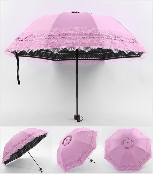 Princess Lace Ultraviolet-Proof Folding Umbrella Anti-uv Dome Parasol