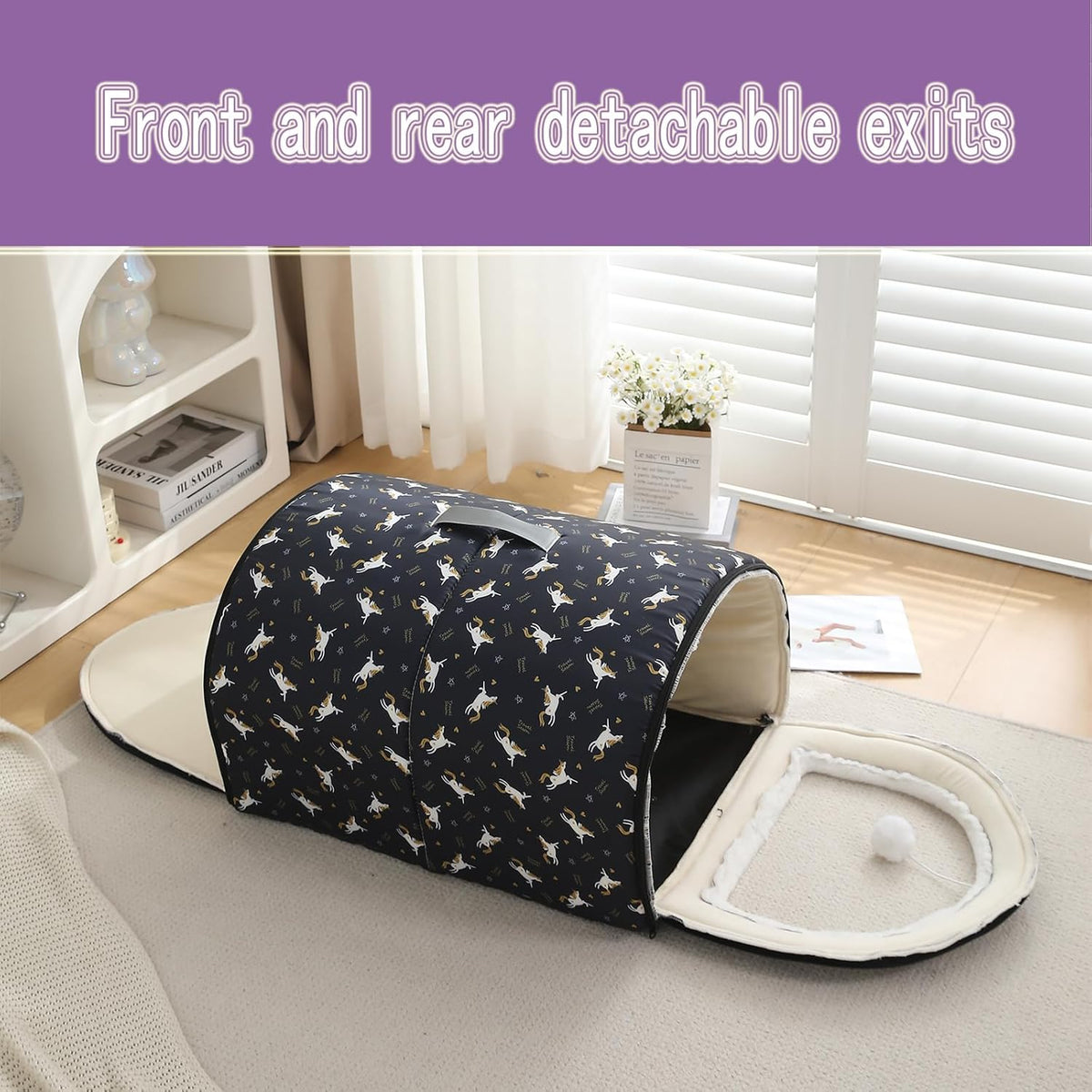 Cozy Cat Bed Cave, Cat Bed for Kittens and Small Pets, Kitten Bed Hideout House with Removable Mattress for Kittens (Pink, 18"×13"×13")