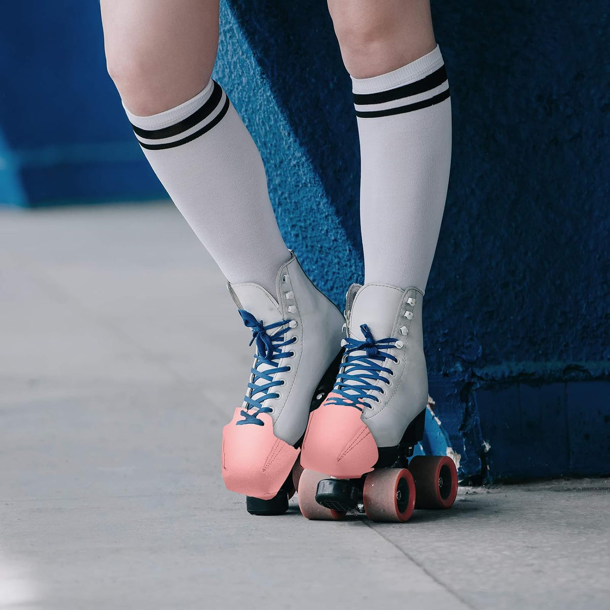 4 Pieces Toe Cap Guards Protectors Toe Caps Artificial Leather Roller Skate Protectors for Quad Roller Skate