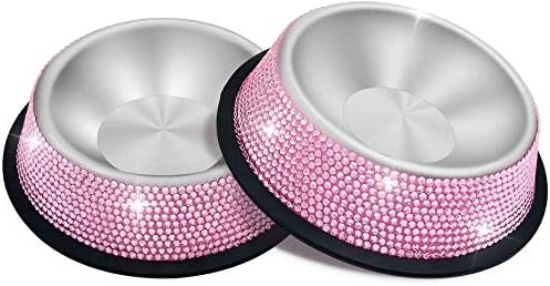 Rhinestone Cat Bowls Rhinestone Dog Bowls, Pink Cat Food Bowl
