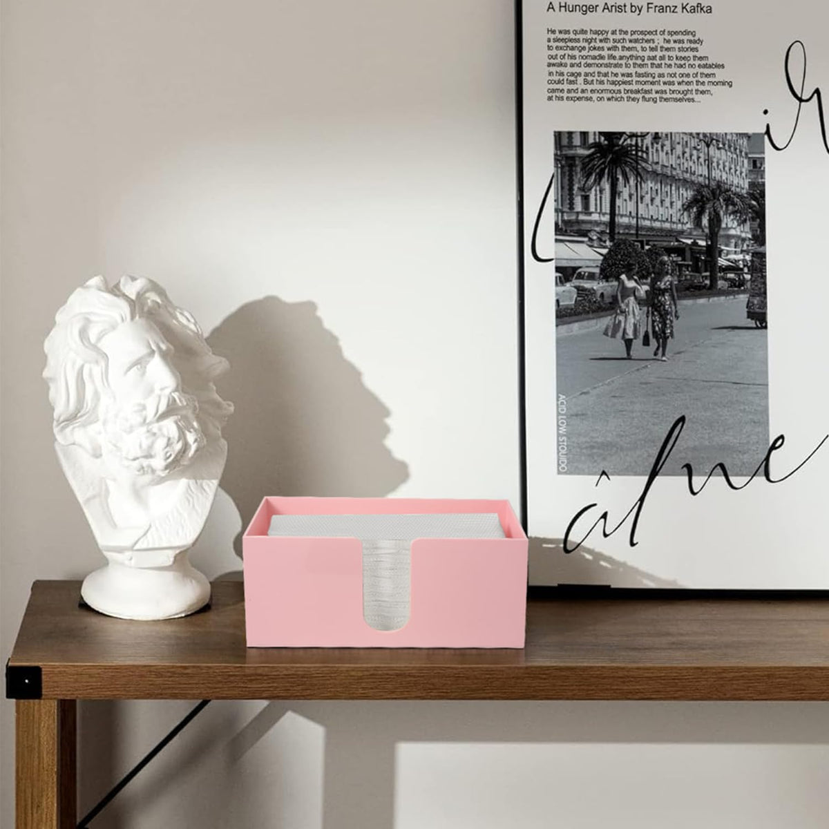 Acrylic Paper Towel Holder Countertop, Pink Napkin Holder