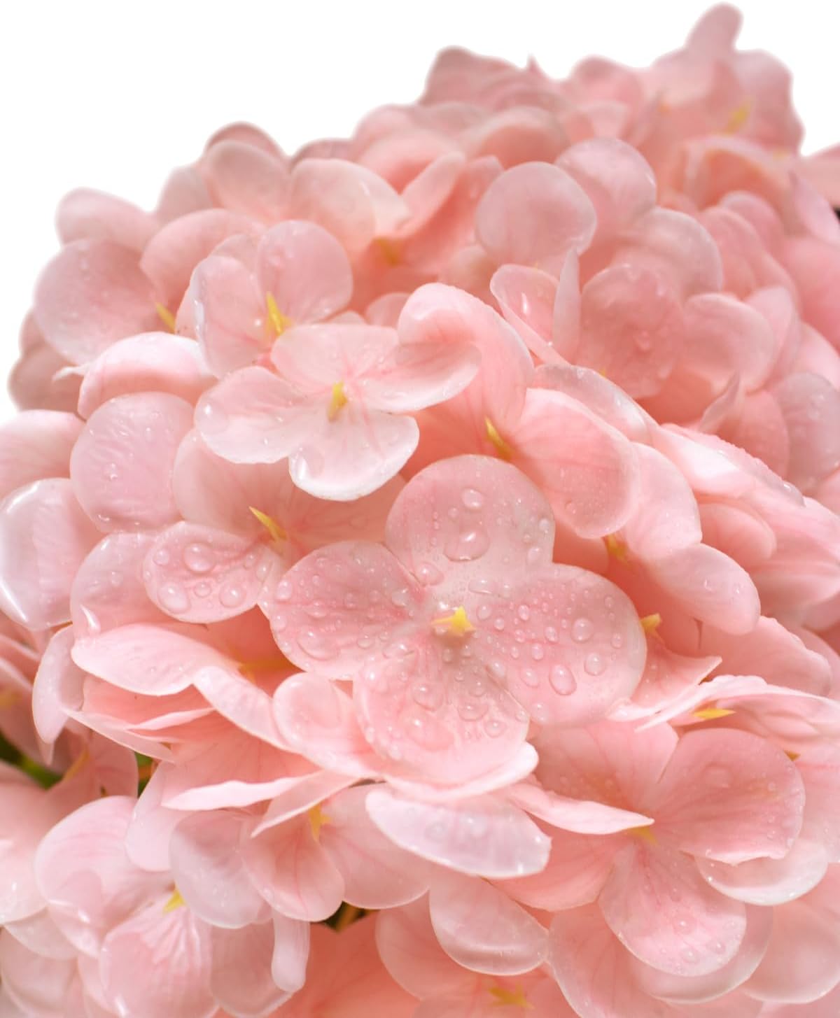 3Pcs Real Touch Light Pink Hydrangea Artificial Flowers - 16.7" 3D Latex Light Blush Pink Faux Hydrangeas with 7.1" Large Head for Bridal Bouquet, Baby Shower Decor