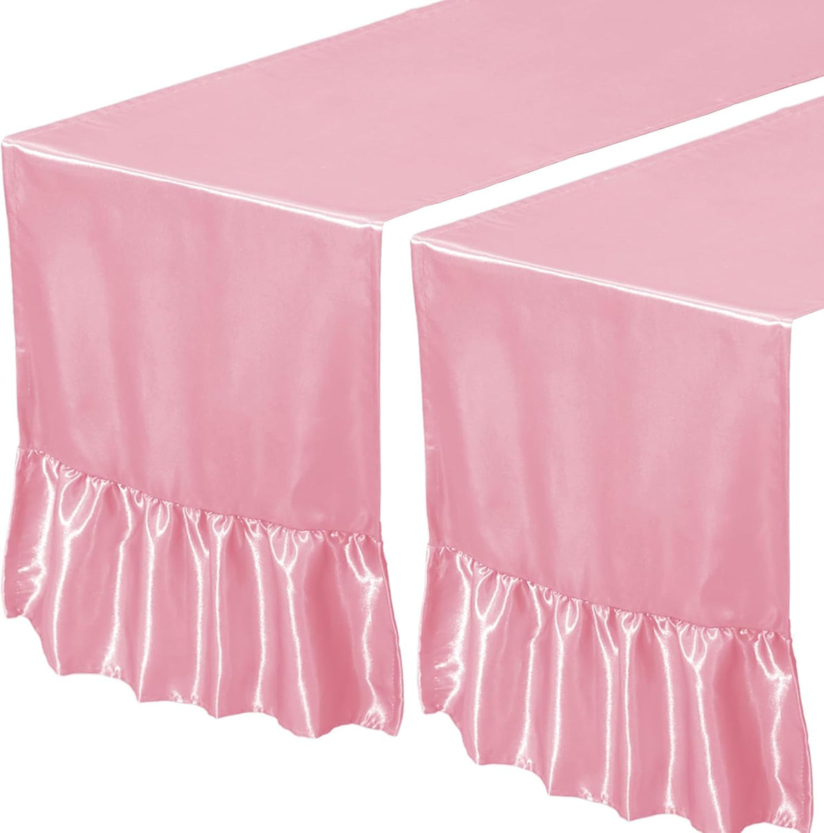 2 Pack Pink Satin Table Runner 12 x 72 Inch