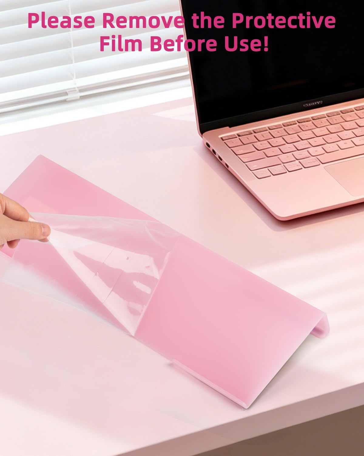 Keyboard Stand with Wrist Rest - Comfortable Wrist Pad for Easy Typing, Keyboard Tray for Office, Home, School (Fits Most Standard Keyboards) (Pink)